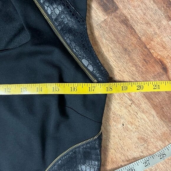 Cache Y2K Bodycon Dress Womens 14 Snakeskin Zipper Edge Curvy Punk Going Out - Picture 12 of 15